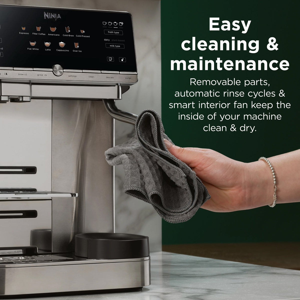 Ninja AutoBarista Bean to Cup Coffee Machine – Black/Stainless Steel – AE1001UK