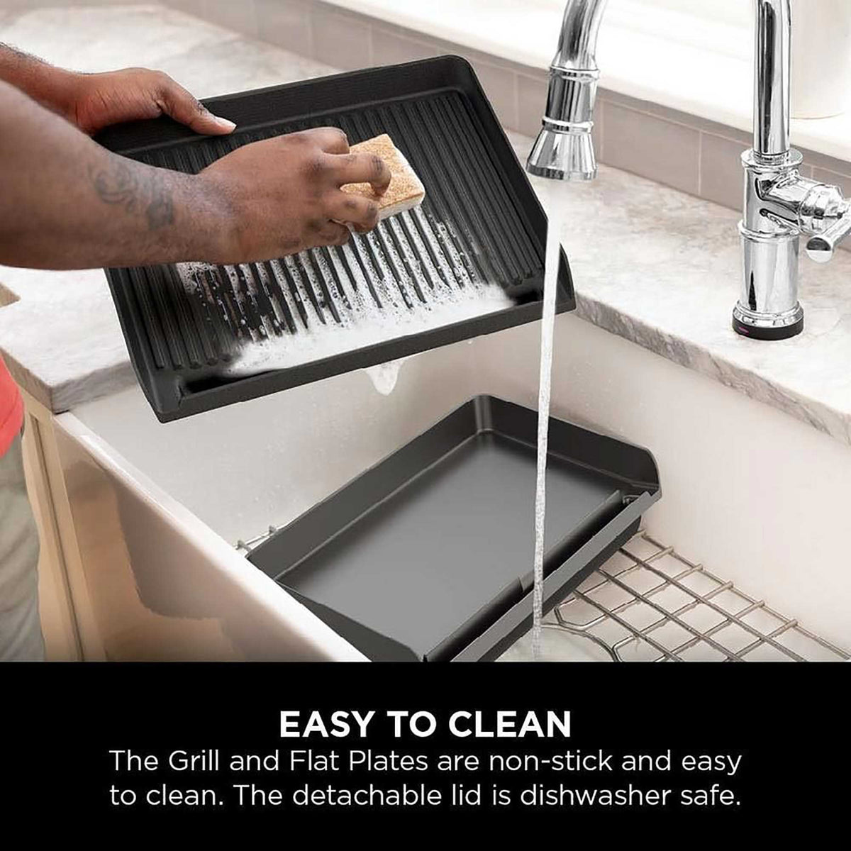 Ninja Sizzle Indoor Grill & Flat Plate – Black | GR101UK
