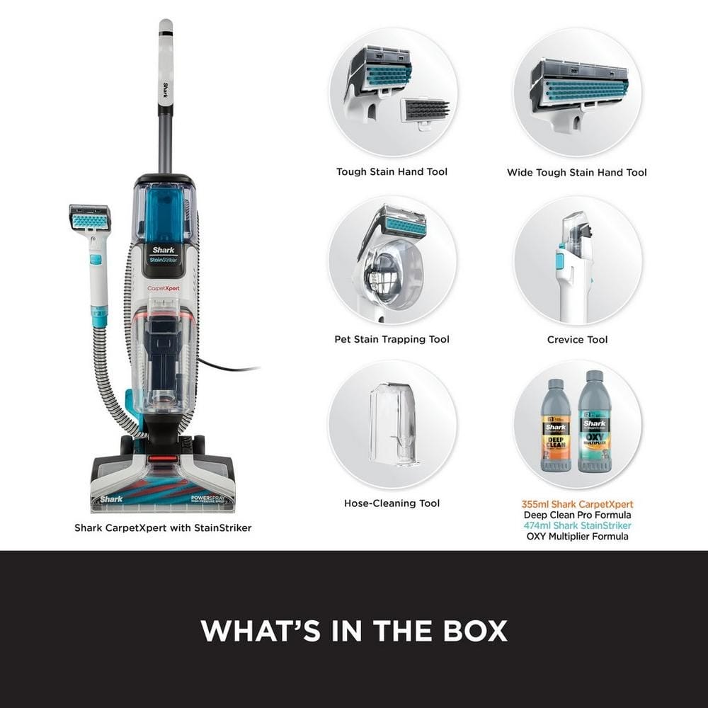 Shark CarpetXpert Deep Carpet Cleaner with Built-in StainStriker - White EX200UK