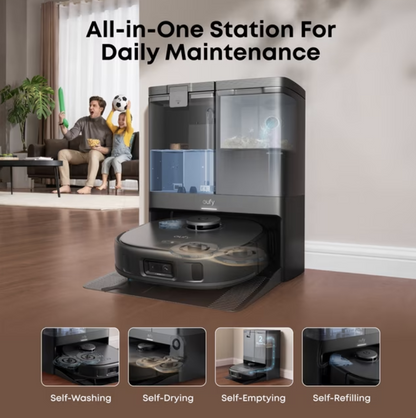 Eufy Omni X10 Pro Robot Vacuum & Mop with All-in-One Station & iPath Laser Navigation Black - T2351V11