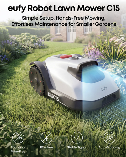 Eufy C15 Robot Lawn Mower Complete Coverage with Accurate Obstacle Avoidance - T280BVA1