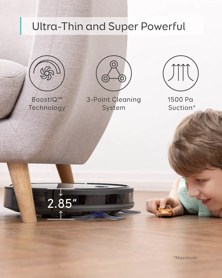 Eufy Omni C30 Robot Vacuum Ultra Slim Edge WiFi with High-Power Turbo Suction - T210QV11