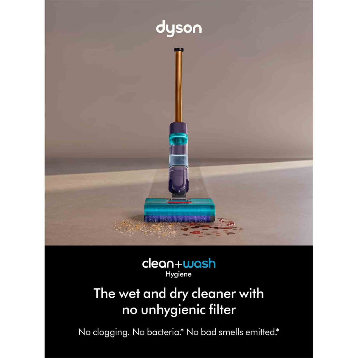 Dyson Clean & Wash Hygiene Cordless Vacuum & 02PROBIOTIC Hard floor cleaning solution