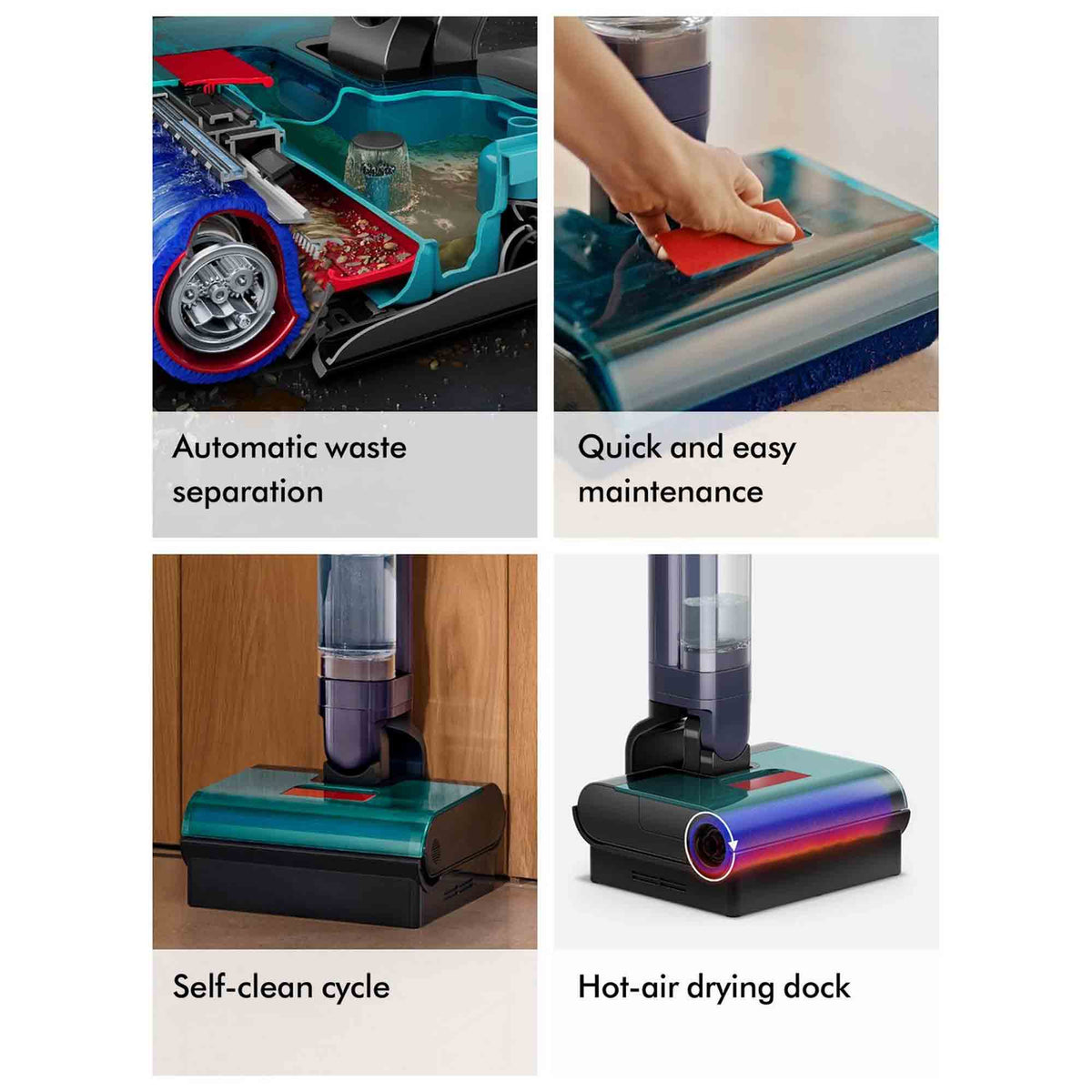 Dyson Clean & Wash Hygiene Cordless Vacuum & 02PROBIOTIC Hard floor cleaning solution