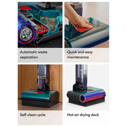 Dyson Clean & Wash Hygiene Cordless Vacuum & 02PROBIOTIC Hard floor cleaning solution