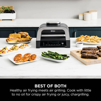 Ninja 6-in-1 MAX Grill & Air Fryer - Black/ Stainless Steel - DG551UK