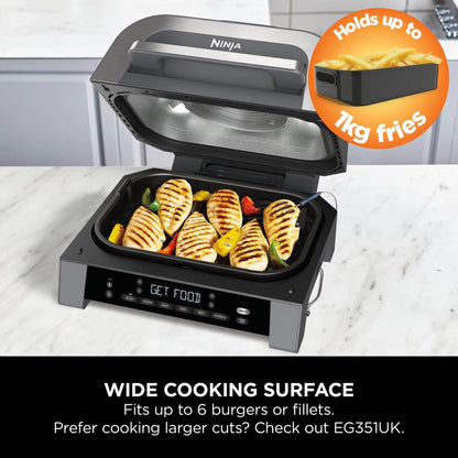 Ninja 6-in-1 MAX Grill & Air Fryer - Black/ Stainless Steel - DG551UK