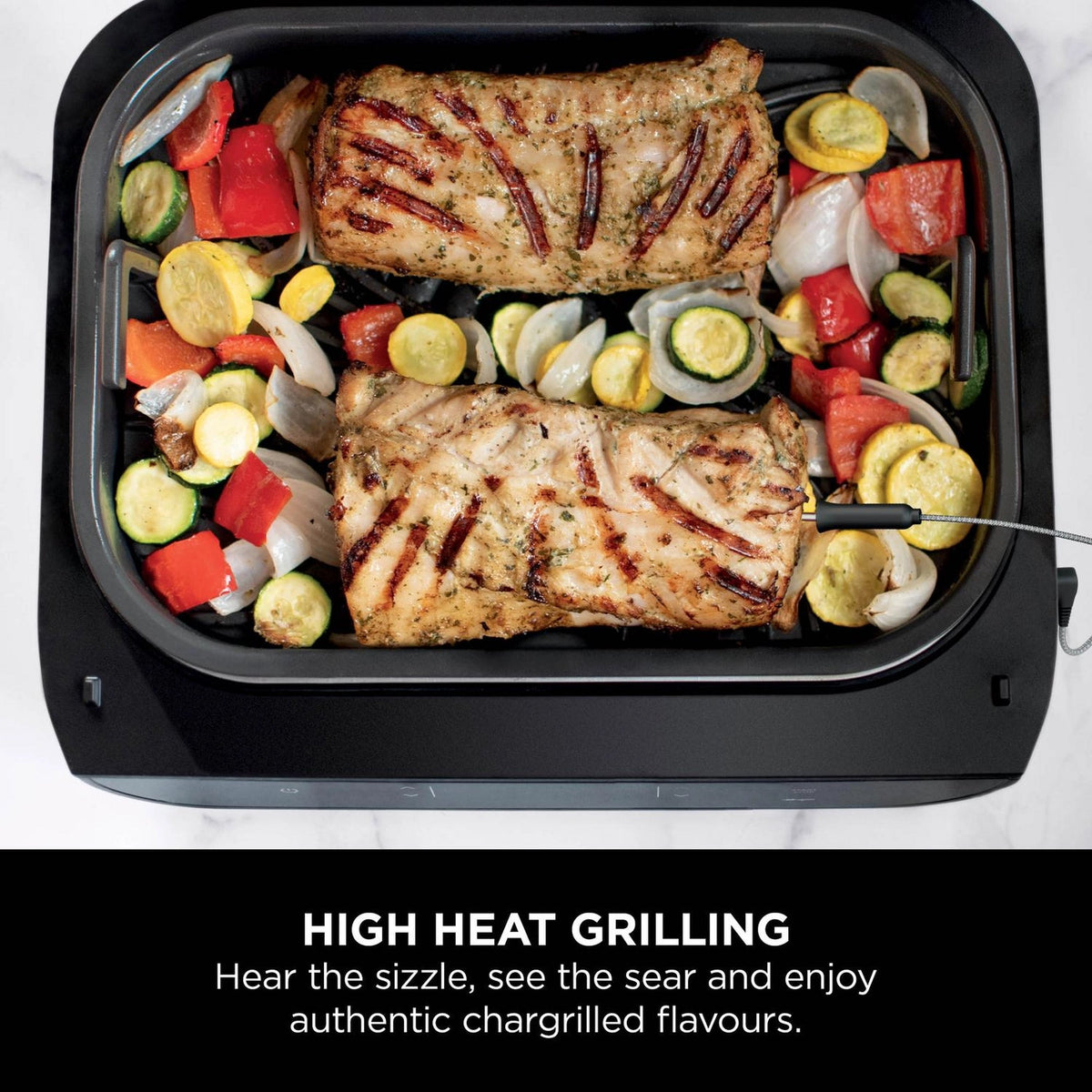 Ninja 6-in-1 MAX Grill & Air Fryer - Black/ Stainless Steel - DG551UK
