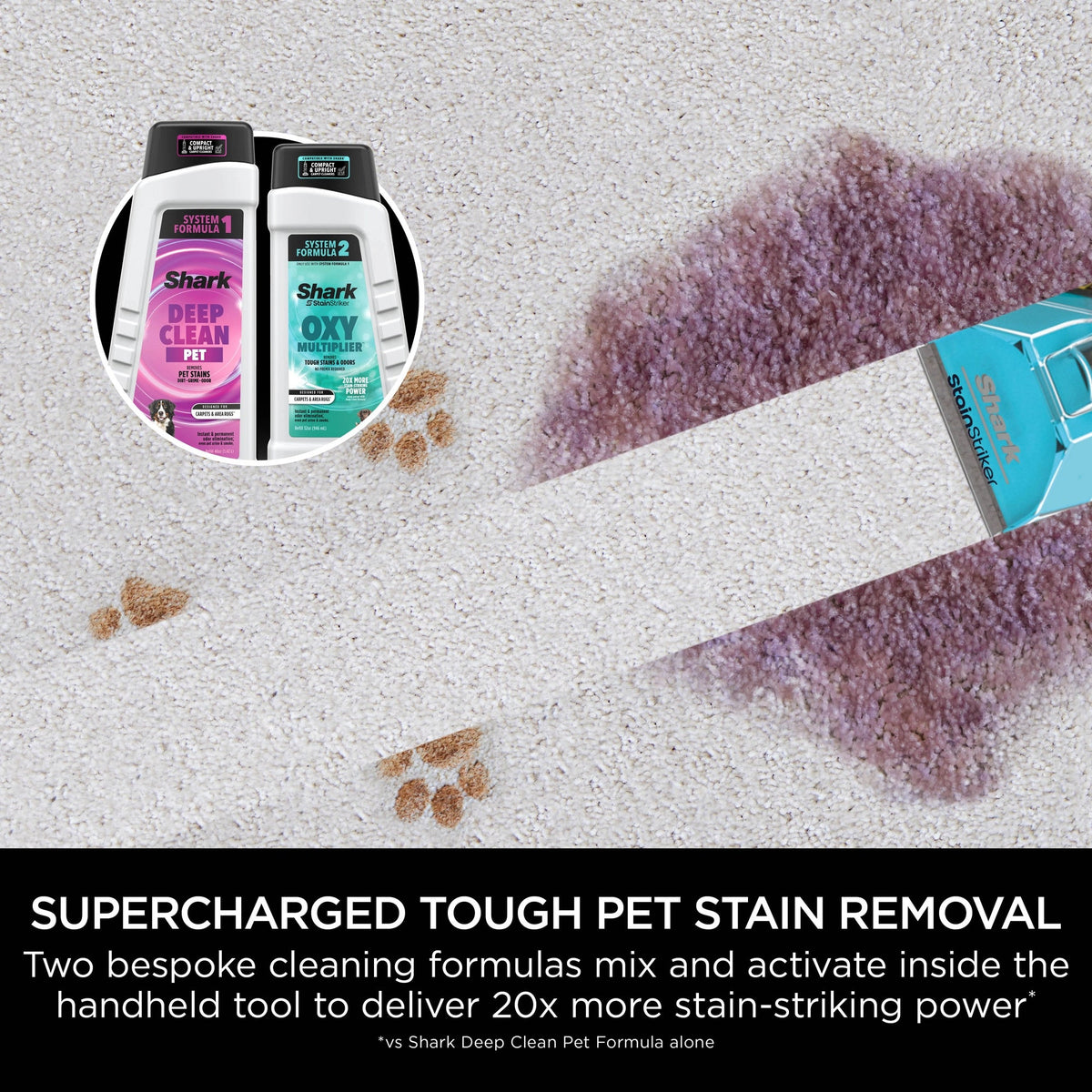 Shark CarpetXpert Carpet Cleaner with Built-In Stain Striker - Charcoal & Fuchsia - EX300UK