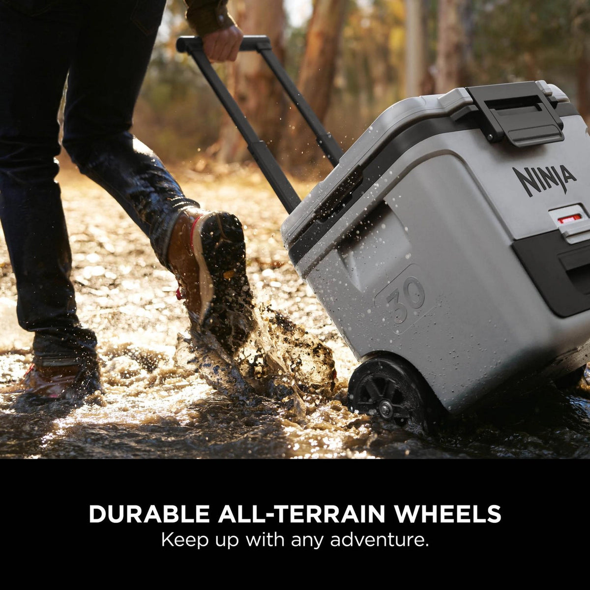 Ninja FrostVault 28L Wheeled Cooler with Dry Zone - Slate Grey - FB230UKGY