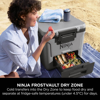 Ninja FrostVault 28L Wheeled Cooler with Dry Zone - Slate Grey - FB230UKGY