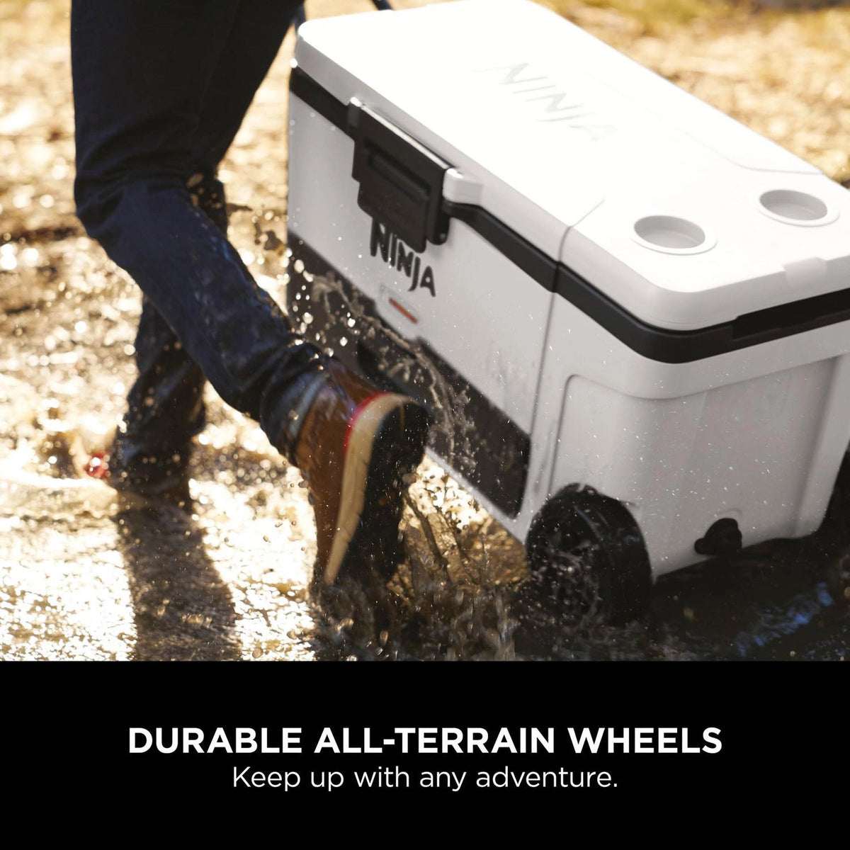Ninja FrostVault 61L Wheeled Cooler with Dry Zone - Cloud White - FB265EUUKWH