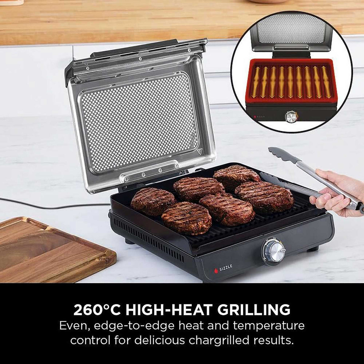 Ninja Sizzle Indoor Grill & Flat Plate – Black | GR101UK