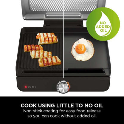 Ninja Sizzle Indoor Grill & Flat Plate – Black | GR101UK