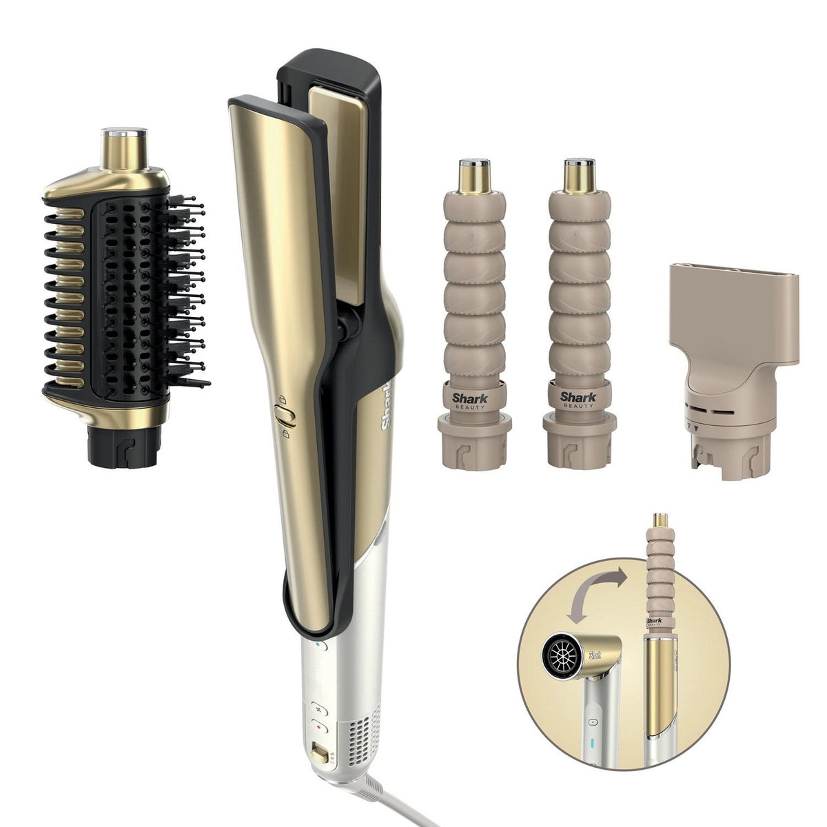 Shark Glam Ceramic Air Styling and Drying System - French Gold - HD6041SUK