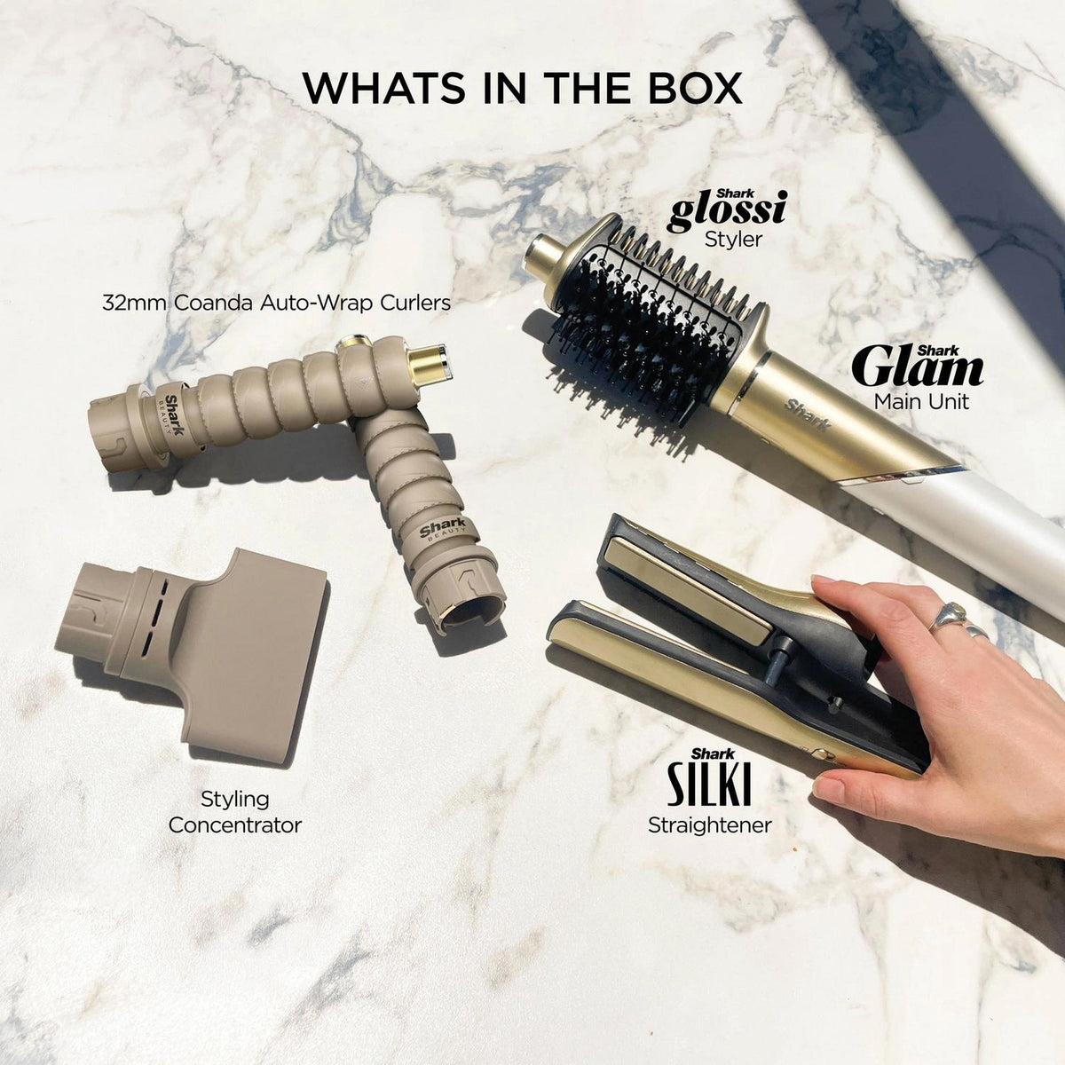 Shark Glam Ceramic Air Styling and Drying System - French Gold - HD6041SUK