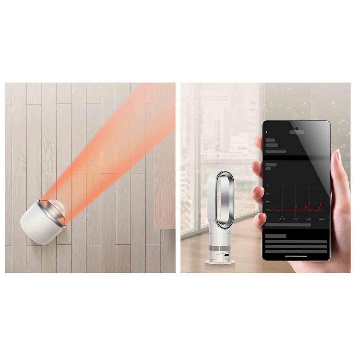 Dyson HF1 Hot Cool Remote Link Pre-heat Heater and Cooling Fan