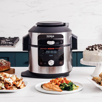 Ninja OL750UK 7.5L 15-in-1 One Lid Multi Cooker with Probe – Black / Stainless Steel