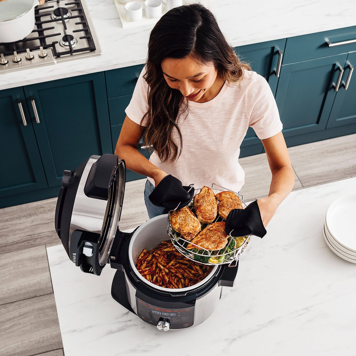 Ninja OL750UK 7.5L 15-in-1 One Lid Multi Cooker with Probe – Black / Stainless Steel