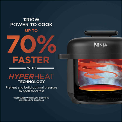 Ninja PC201UK HyperHeat 9-in-1 Pressure and Rice Cooker – Grey/Black
