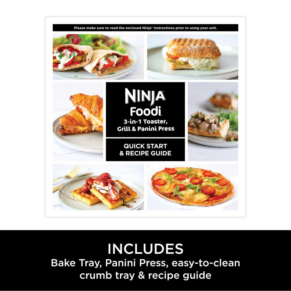 Ninja Foodi 3-in-1 Toaster, Grill & Panini Press – Stainless Steel | ST202UK