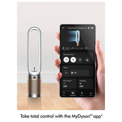Dyson TP14 Find + Follow Purifier Fan in White and Gold - PC3