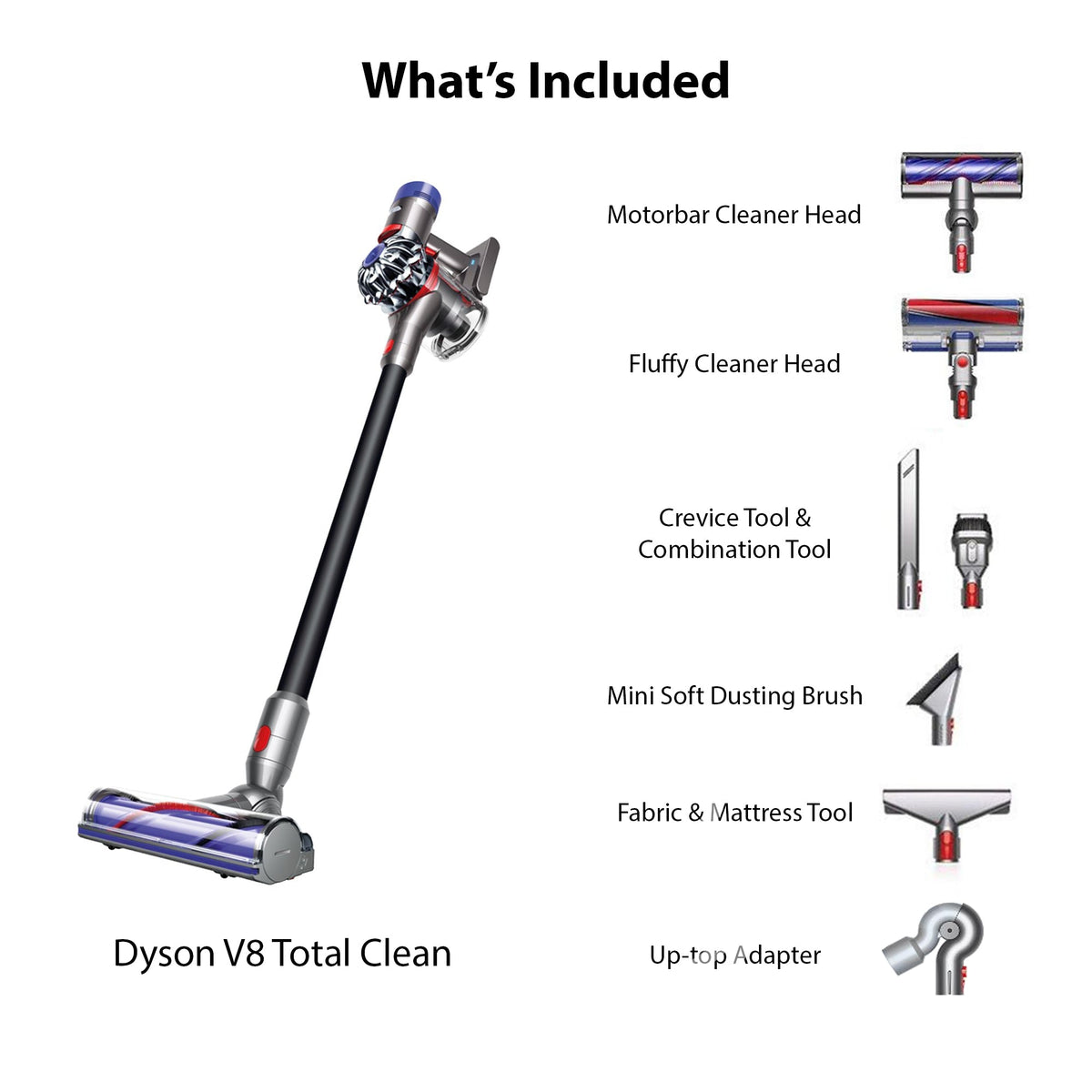 Dyson V8 Total Clean Cordless Vacuum Cleaner with Furniture Cleaning Kit