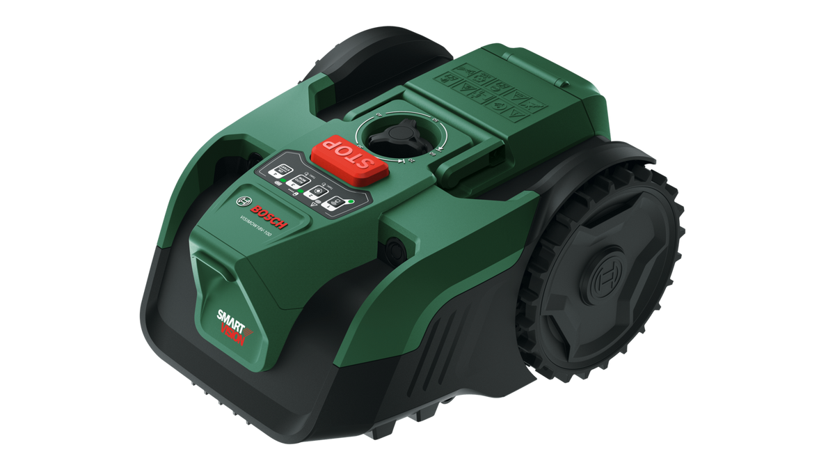 Wire-Free Robotic Lawn Mower Up to 100m² with AI Vision Navigation & Portable Battery System