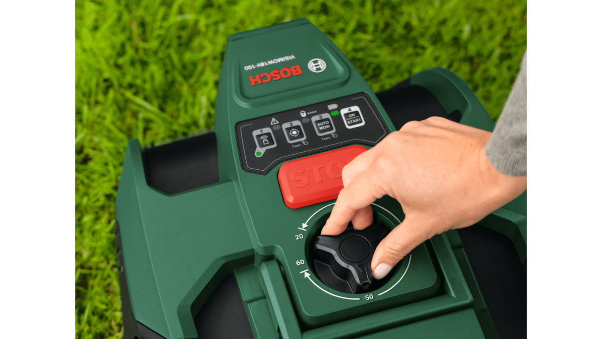 Wire-Free Robotic Lawn Mower Up to 100m² with AI Vision Navigation & Portable Battery System