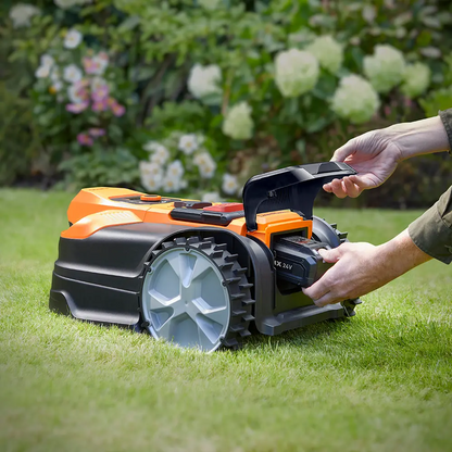 Wire-Free Robotic Lawn Mower Up to 800m² with Optical Vision Navigation & Auto-Charging Dock